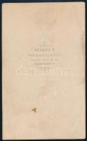 cca 1870 Hölgy portréja, vizitkártya Veress Ferenc (1832-1916) kolozsvári műterméből, kissé foltos, ...