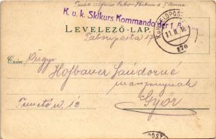 1918 Barcarozsnyó, Rozsnyó, Rosenau, Rasnov; utca. Hiemesch kiadása / street view + "K.u.K. Ski...