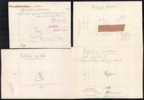 Szegő Gizi (1902-1985): Ludas Matyiban megjelent grafikák, karikatúrák vázlatai. 15 db. Vegyes techn...