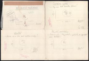 Szegő Gizi (1902-1985): Ludas Matyiban megjelent grafikák, karikatúrák vázlatai. 16 db. Vegyes techn...