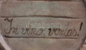 Sumi Cluj porcelán Bacchus festett. részben biszkvit porcelán figura. Kézzel festett, jelzett, hibát...