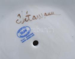 Sumi Cluj porcelán Bacchus festett. részben biszkvit porcelán figura. Kézzel festett, jelzett, hibát...