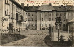 1917 Kolozsvár, Cluj; Marianum kerti részlete, intézeti teniszpálya. Schuster Emil kiadása / girls boarding school, tennis court (EB)