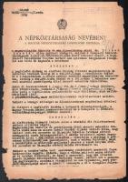 1951-1952 A Magyar Népköztársaság Legfelsőbb Bíróságának ítélete Dr. Dirner Gusztáv ellen, "magzatelhajtás (abortusz) büntette és más büncselekmény" ügyében, "Jogerős és végrehajtható!" bélyegzéssel, aláírással, 7 p. + A budapesti államügyészség vádirata Dr. Dirner Gusztáv ellen, 3 p. Sérült lapokkal.