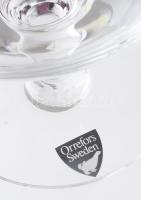Orrefors svéd kristályüveg borospohár pár, címkével jelzett, hibátlan, eredeti dobozában, m: 13 cm