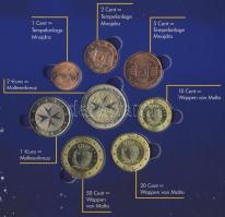 Málta 2008. 1c-2€ 8klf db + 1991-2007. 1c-50c 6klf db, közös szettben T:1,2