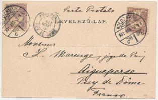 1901 Kolozsvár, Cluj; Deák Ferenc utca, piac. Kováts P. fiai 96. sz. / street view, market. Art Nouv...