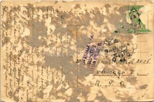 1915 Temesvár, Timisoara; Liget út az izraelita templommal, zsinagóga, villamos / street view, synag...