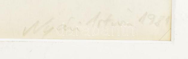 Nyári István (1952-): Cím nélkül, 1981. Nyomat, papír, jelzett, paszpartuban. 23x16 cm