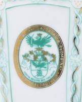 Hollóházi "Tokaji nektár anno 1958" porcelán butella, jelzett, hibátlan, m: 10 cm