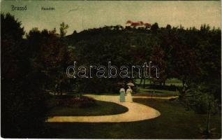 1907 Brassó, Kronstadt, Brasov; Rezső tér. Zeidner H. kiadása / square, park (EK)