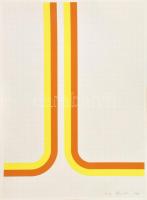 Stephen Porter (1941-): Párhuzamok (cím nélkül), 1968. Szitanyomat, papír, jelzett, próbanyomat. 73,5x53,5 cm