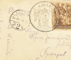 7 db vegyes katonai fotólap, közte egy "1938 Kassa visszatért" bélyegzéssel, 13,5x8,5 cm k...