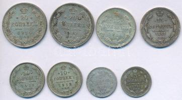 Orosz Birodalom 1861-1914. 5k Ag (2x) + 10k Ag (2x) + 15k Ag (2x) + 20k Ag (2x) T:AU-VF ph.
Russian...