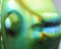 Zsolnay hal, eozin mázas, jelzett (tervező:Nádor Judit), mázon karcokkal, m:19x11 cm