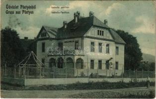 1913 Pöstyén, Piestany; Királysor, Izabella pavilon. Lampl Gyula kiadása / Isabella-Pavillon / spa, pavilion, villa (EK)