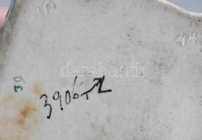 Antik porcelán patikai üveg. Kézzel festett, jelzés nélkül, aranyozott, kis kopással, egyébként hibá...