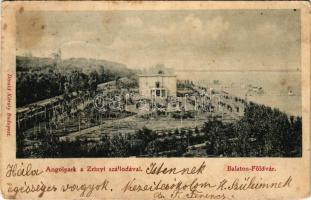 1901 Balatonföldvár, Angolpark a Zrínyi szállodával. Divald Károly kiadása (fl)