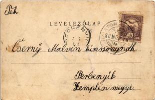 1901 Balatonföldvár, Angolpark a Zrínyi szállodával. Divald Károly kiadása (fl)