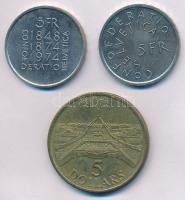 Svájc 1974. 5Fr Cu-Ni "Alkotmány módosítás 100. évfordulója" + 1975. 5Fr Cu-Ni "Európ...