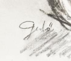 Gedő jelzéssel Cím nélkül. Ceruza, papír, Jelzett, 42x30 cm