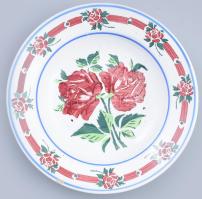 19. sz. vége, Porcelán dísztál, restaurált, jelzés nélkül, d: 23 cm