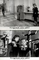 cca 1965 ,,Csengetnek, nyiss ajtót!" című szovjet film jelenetei és szereplői, 11 db vintage produkciós filmfotó (vitrinfotó, lobbyfotó) ezüst zselatinos fotópapíron, a használatból eredő (esetleges) kisebb hibákkal, 18x24 cm