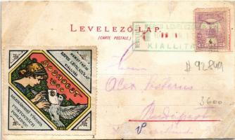 Budapest, Országház (Parlament), Arany János-szobor. Müller & Trüb. Art Nouveau litho (r)