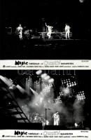 cca 1987 ,,Magic varázslat - a Queen Budapesten" című magyar koncertfilm három jelenete, 3 db vintage produkciós filmfotó (vitrinfotó, lobbyfotó) ezüst zselatinos fotópapíron, a használatból eredő (esetleges) kisebb hibákkal, 18x24 cm