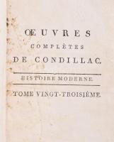 Condillac, Etienne Bonnot de: Oeuvres Completes de Condillac 1-31 kötet Teljes sorozat! Paris, 1803....