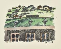 Jakobovits Artúr (1880-1945?): Jakobovits Arthur rajzai. 22 db akvarellel színezett ofszet grafika. ...