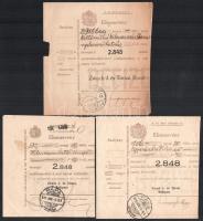 1926,1929,1931 3 db Zwack J. és Társai Postatakarékpénztári elismervény, 1 db Koronás, 2 db Pengős