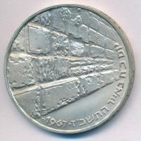 Izrael 1967. 10L Ag "Győzelmi érem" műbőr tokban, tanúsítvánnal T:PP Israel 1967. 10 Lirot...