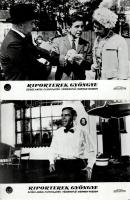 cca 1966 ,,Riporterek gyöngye" című angol filmvígjáték jelenetei és szereplői, 2 db vintage produkciós filmfotó (vitrinfotó, lobbyfotó) ezüst zselatinos fotópapíron, a használatból eredő (esetleges) kisebb hibákkal, 18x24 cm