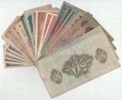 25db-os vegyes magyar korona, pengő, Vörös Hadsereg pengő bankjegy tétel T:F-VG közte szép papír