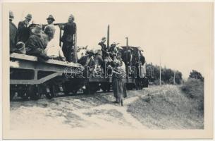 Csíkszentdomokos, Sandominic; vasútvonal, vonat / railway line with train. photo (fl)