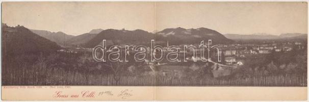 1899 (Vorläufer) Celje, Cilli; 2-tiled folding panoramacard. Kunstverlag Fritz Rasch. Phot. Lenz (EK)