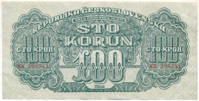 Csehszlovákia 1944. 100K T:F szép papír Czechoslovakia 1944. 100 Korun C:F fine paper Krause P#48