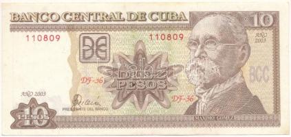 Kuba 2003. 10P T:F folt Cuba 2003. 10 Pesos C:F spot Krause P#117f