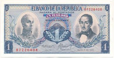 Kolumbia 1970. 1P T:F szép papír Colombia 1970. 1 Peso C:F fine paper Krause P# 404e