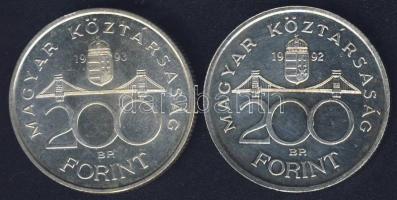 1992-93. 200Ft Ag "MNB" (2x) T:BU,2
