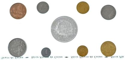 Franciaország 1974. 1c-50Fr (9xklf) forgalmi sor eredeti tokban, közte Ag érme T:UNC France 1974. 1 Centime - 50 Francs (9xdiff) coin set in original case with Ag coin T:UNC