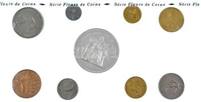 Franciaország 1974. 1c-50Fr (9xklf) forgalmi sor eredeti tokban, közte Ag érme T:UNC
France 1974. 1...