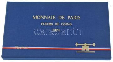 Franciaország 1974. 1c-50Fr (9xklf) forgalmi sor eredeti tokban, közte Ag érme T:UNC
France 1974. 1...