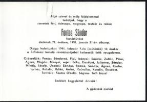 1991 Polner Zoltán: Fontos Sándor. A művész lánya, Fontos Magda által DEDIKÁLT példány. Benne a művé...