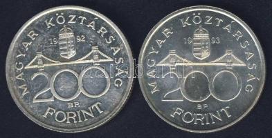1992-93. 200Ft Ag "MNB" (2x) T:BU,2