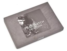 Atlas Editions modern pilótaóra másolat, zsebóra, másodperc segédkörrel, működik, számlap d: 40 mm