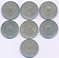 1916. 20f ezüstözött Fe (6x) + 1918. 20f ezüstözött Fe T:AU,XF