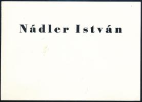 1985 Nádler István (1938-) festőművész kiállítására (a Műcsarnokba) szóló meghívó, rajta a festőművész aláírásával.