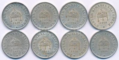 1918. 20f ezüstözött Fe (8x) T:AU,XF